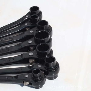 Black Spud Ratchet 19 22mm Double Size Reversible Socket Scaffolding Ratchet Wrench <strong>Podger</strong> Ratchet <strong>Spanner</strong> for Germany Spain - Product Image 5