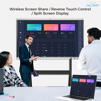 Écran plat interactif 4K de 55, 65, 75, 85, 98, 115 pouces pour bureau/éducation, tableau blanc intelligent à écran tactile avec télécommande sans fil