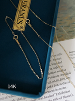 Pulsera Ligera de Eslabones Planos Brillantes de 1 mm al por Mayor con Colgante Personalizado de Oro de 14k, Pulseras Permanentes de Oro de 14k para Mujer
