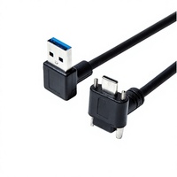 Adaptateur USB-A vers Type-C 3.0 à angle droit de 90 degrés avec mécanisme de verrouillage des données, en cuivre sans oxygène, pour caméras industrielles et applications VR
