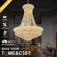 ENSEMBLE personnalisé luxe Rectangle ovale longue lumière LED Dimmable lustre en cristal pour salon grand cristal intérieur