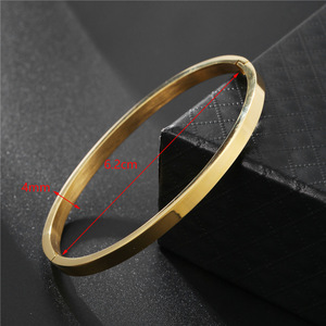 Bracciale da Uomo in Acciaio Inossidabile Placcato Oro 18K - Gioielli Trendy Minimalisti Euro-Americani <span class=keywords><strong>per</strong></span> Coppie, Resistenti allo Sbiadimento - Product Image 6