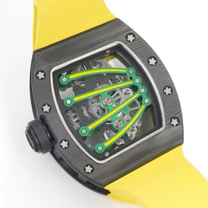 Reloj de pulsera para hombre con movimiento automático, esqueleto, forma de barril, tourbillon, fibra de carbono, adecuado para deportes, negocios y uso diario. - Product Image 4