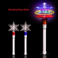 Baguette magique lumineuse en plastique en forme de flocon de neige et d'étoile, jouet rotatif pour les jeunes, cadeau de Noël et d'anniversaire