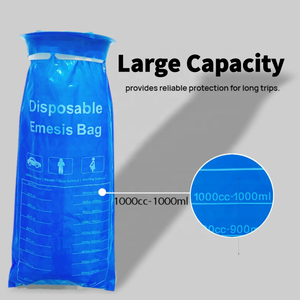 Venta al por mayor de bolsas de plástico azul para vómitos de 1000ml, bolsas desechables para vómitos y náuseas para viajes en coche - Product Image 3
