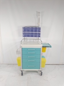 Chariot de médecine d'équipement chirurgical moderne de qualité supérieure seaux en métal ABS en acier multicolore meubles d'hôpital de chariot d'urgence - Product Image 6