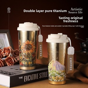Tasse en titane de grande capacité Tasse de voiture portable simple Tasse <span class=keywords><strong>thermos</strong></span> à eau en titane pur sous vide à double couche Design moderne - Product Image 5