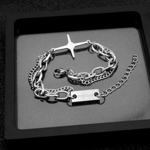 2026 New Simple Popular Design Double Layered <b>Chain</b> Cross Bracelet <b>Titanium</b> Steel Unisex's Fashion Bracelets Wholesale Jewelry - Product Image 5