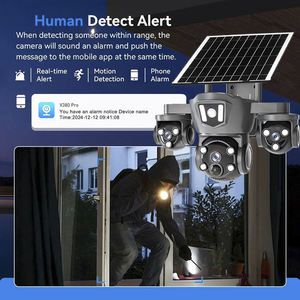 Nouvelle Arrivée Caméra de Surveillance Solaire IP66 V380 12MP 4K Extérieure Sécurité Domestique Audio Bidirectionnel Vision Nocturne Grand Angle Cloud - Product Image 2
