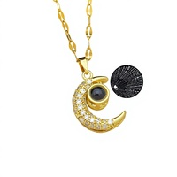 LUOYUNE Fabricant d'origine OEM&ODM Collier pendentif cœur d'amour à projection en laiton plaqué or 18 carats pour cadeau, vente en gros et en vrac