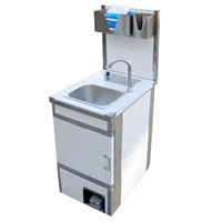 Lavabo portable avec seau d'eau propre et seau d'eaux usées intégrés, lavabo portable pour se laver les mains