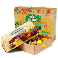 Boîte à fruits en carton ondulé avec poignée, impression de logo personnalisée
