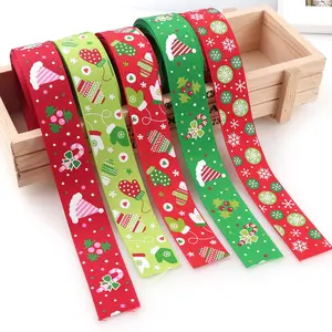 Fashion Custom Printing Red Satin Ribbon Wholesale Polyester Webbing Christmas Tree Decorate Ribbons For Tree