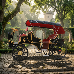 Carruaje Turístico Victoria, Carruaje Eléctrico Negro, Venta Directa de Fábrica, Carruaje Turístico con Caballos - Product Image 1