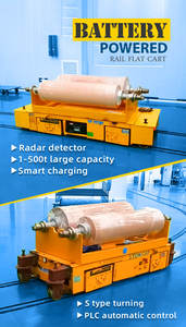 PERFTE Chine Fournir Charge Lourde En Acier Wagon De Transfert Chariot Bobine Upender Alimenté Par Batterie Rail Chariot Mieux - Product Image 5