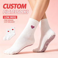 Chaussettes de sport en coton tricoté de qualité supérieure Juncai avec logo, pour femmes, yoga, ballet, pilates, antidérapantes, personnalisables, vente en gros