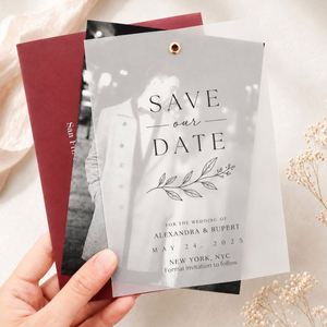 Cartes de mariage personnalisées « Save the Date » Invitations personnalisées en acrylique transparent - Product Image 3