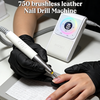 Snrqi 6 Kleuren Nail Boor Kit Met 40000Rpm Borstelloze Motor-Pnd750 Nail Art Machine Low Noise Trillingen Apparatuur Voor Salon