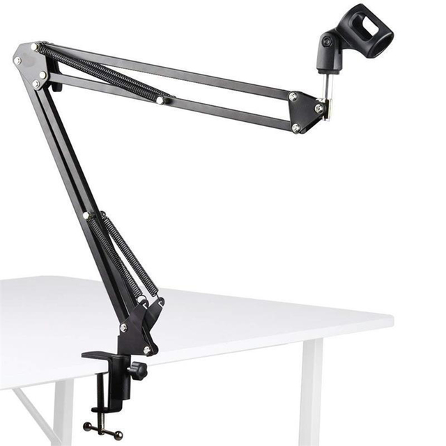 Telescopic Microphone Stand Adjustable Desktop Cantilever Bracket Recording Plastic Microphone Bracket Desk Lamp Bracket