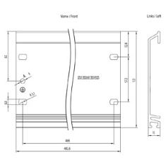 S7-300ซิมาติกรางยึด6ES7390 0AA0 1AE80 482.6มม. รางอลูมิเนียม - Product Image 3