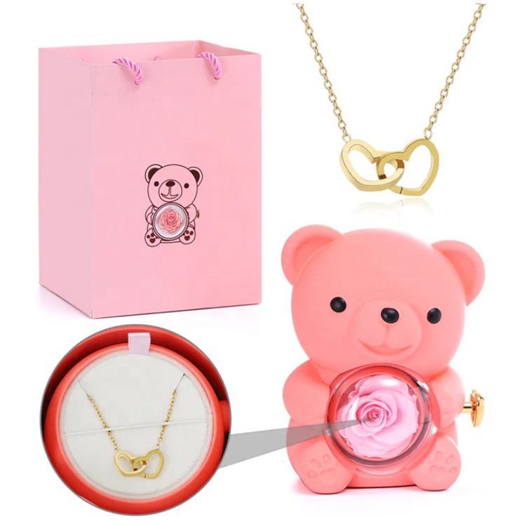 Pink Bear + Necklace