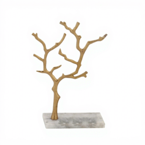 Metal & Marble Jewellery Stand Sculpture <b>Tree</b> Shape Jewelry Organizer Display Holder for <b>Necklaces</b> Earrings Bracelets Rings Home - Product Image 2