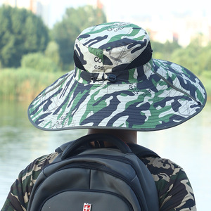 Chapeau de pêcheur camouflage LIER à large bord, respirant, protection UV, chapeau de soleil d'extérieur pour hommes et femmes, pêche, randonnée - Product Image 3