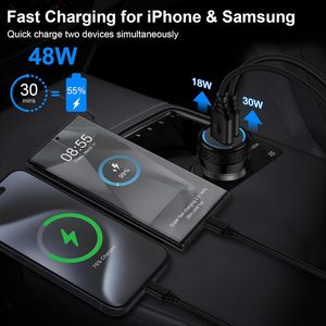 Cargador de Coche Redondo PD30W QC3.0 de Doble Puerto con Carga Rápida de 12-24V para Teléfonos Móviles - Product Image 3