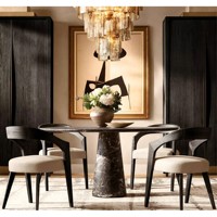 Chaise de salle à manger moderne nordique minimaliste en bois massif avec accoudoirs, chaise de loisirs rembourrée en tissu, utilisation multi-scénarios pour la maison, le restaurant, l'hôtel