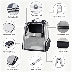 Breathable Mesh Pet <b>Backpack</b> Carrier Oxford Soft Sided Pet Travel <b>Backpack</b> for <b>Cats</b> Dogs Portable Outdoor Pet Carrier <b>Backpack</b> - Product Image 4