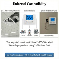 Contrôleur de température sans fil mural YOD Contractor HVAC, écran tactile intelligent WiFi, plastique ABS, 24V