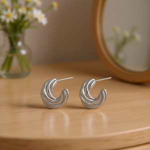 Amy Amy Fashion <b>Stud</b> Earrings <b>Silver</b> Plated Geometric Design For Women Trendy Jewelry Gift From China Model Pe2559 - Product Image 2