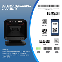 Lecteur de codes-barres QR de table filaire USB NETUM DP9280 omnidirectionnel 2D pour magasin de détail