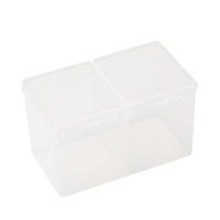 Nail Art No. 1 Boîte de rangement pour tampons de coton à double rangée Deux compartiments Couvercles séparés Conception anti-poussière Droite Sharp Eco-friendly