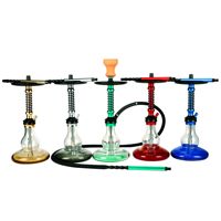 Narguilé arabe 10 trous en alliage d'aluminium narguilé à tube unique de taille moyenne