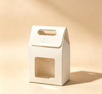 Boîte cadeau portable en papier recyclable avec fermeture magnétique, poignée et fenêtre transparente pour cadeaux, bonbons, friandises de boulangerie, et faveurs de fête