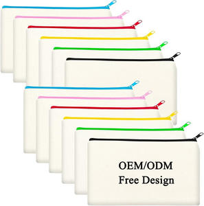 Custom Canvas <b>Bag</b> Zipper Pouch Makeup <b>Bags</b> Bulk Canvas Pencil Pouch with Sturdy Zipper Cosmetic <b>Bag</b> <b>Travel</b> <b>Toiletry</b> <b>Bag</b> - Product Image 1