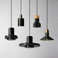 Lampe suspendue créative en pierre à trou noir minimaliste moderne pour restaurant bar lustres de fond lampes suspendues