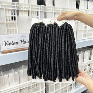 Venta al por mayor 14 pulgadas 3x Soft Dread LOCs cabelo <span class=keywords><strong>Nina</strong></span> SOFTEX pacotao cabelo <span class=keywords><strong>Nina</strong></span> SOFTEX dreads con color negro 45 hebras por paquete - Product Image 2