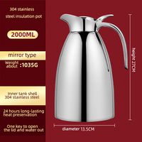 Thermos domestique grande capacité, thermos sous vide, pot en acier inoxydable 304, isolation sous vide, bouilloire