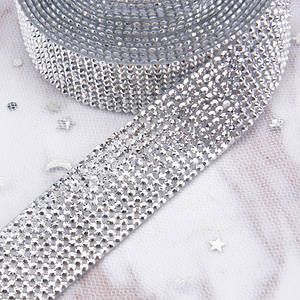 5/10 rangées de garniture de strass thermocollants fantaisie à dos plat, décoratifs et brillants, pour accessoires de chaussures, chaînes de gâteaux de mariage et projets DIY - Product Image 5