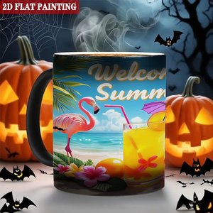 Frosted Black 11oz <b>Ceramic</b> Heat Changing Magic Mug Tour Travel Portable Drinking <b>Cup</b> - Product Image 6