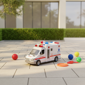 Auto <span class=keywords><strong>Giocattolo</strong></span> in Plastica a Frizione <span class=keywords><strong>Ambulanza</strong></span> con Luci e Musica - Product Image 4