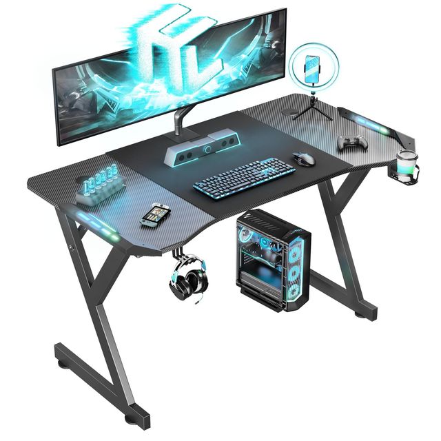 High Quality Ergonomic Office Electric Motorized Sit Stand RGB Gaming Desk Wooden and Metal Frame with Height Adjustment