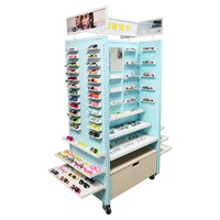 Nieuwste Zonnebril Winkel Custom Logo Brillen Frames Mdf Floor Stand Lock Lenzenvloeistof Showcase Display