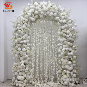 Suave nueva llegada Geogroun boda Floral arco decoración seda Rosa bebé aliento flor Artificial arco - Product Image 6
