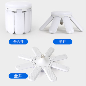 Led Ceiling Fan E27 45W 60W Folding Blade PC Material Home Commercial Use Full Power Led <b>Light</b> - Product Image 1