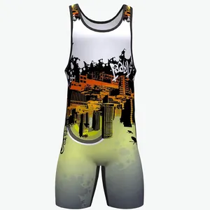 Projete seu próprio personalizado atacado Wrestling Singlet Sublimated Sumo Wrestling Ternos para homens