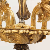 Rococo angel – plafonnier en cuivre avec 6 lampes suspendues, lustre en laiton français de style baroque