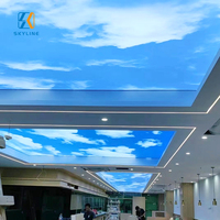 Plafonnier LED à cadre en aluminium, pleine couleur, 10000 lumens, anti-poussière, pour film de plafond en tissu/PVC, décoration de centre commercial